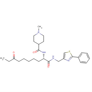 874160-38-0  4-Piperidinecarboxamide,1-methyl-N-[(1S)-7-oxo-1-[[[(2-phenyl-4-thiazolyl)methyl]amino]carbonyl]nonyl]-