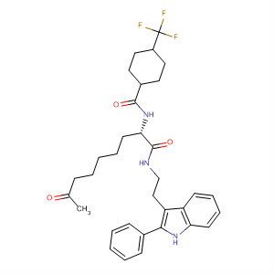 874162-77-3  Cyclohexanecarboxamide,N-[(1S)-7-oxo-1-[[[2-(2-phenyl-1H-indol-3-yl)ethyl]amino]carbonyl]octyl]-4-(trifluoromethyl)-