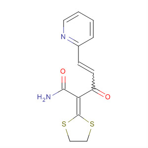 874186-21-7  4-Pentenamide, 2-(1,3-dithiolan-2-ylidene)-3-oxo-5-(2-pyridinyl)- 874186-21-7  4-Pentenamide, 2-(1,3-dithiolan-2-ylidene)-3-oxo-5-(2-pyridinyl)-