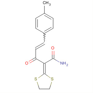 874186-22-8  4-Pentenamide, 2-(1,3-dithiolan-2-ylidene)-5-(4-methylphenyl)-3-oxo- 874186-22-8  4-Pentenamide, 2-(1,3-dithiolan-2-ylidene)-5-(4-methylphenyl)-3-oxo-