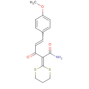 874186-25-1  4-Pentenamide, 2-(1,3-dithian-2-ylidene)-5-(4-methoxyphenyl)-3-oxo- 874186-25-1  4-Pentenamide, 2-(1,3-dithian-2-ylidene)-5-(4-methoxyphenyl)-3-oxo-
