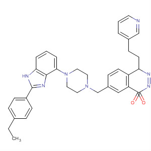 874277-77-7  2,3-Quinoxalinedione,6-[[4-[2-(4-ethylphenyl)-1H-benzimidazol-4-yl]-1-piperazinyl]methyl]-1,4-dihydro-1-[2-(3-pyridinyl)ethyl]-