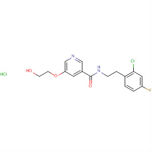 874283-98-4  3-Pyridinecarboxamide,N-[2-(2-chloro-4-fluorophenyl)ethyl]-5-(2-hydroxyethoxy)-,monohydrochloride