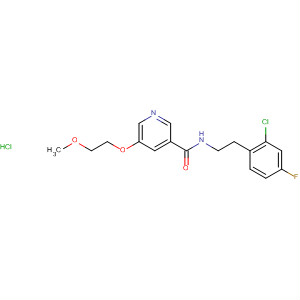 874283-99-5  3-Pyridinecarboxamide,N-[2-(2-chloro-4-fluorophenyl)ethyl]-5-(2-methoxyethoxy)-,monohydrochloride