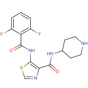 874288-46-7  4-Thiazolecarboxamide, 5-[(2,6-difluorobenzoyl)amino]-N-4-piperidinyl-