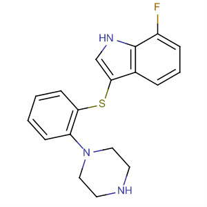 874296-37-4  1H-Indole, 7-fluoro-3-[[2-(1-piperazinyl)phenyl]thio]-