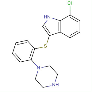 874296-45-4  1H-Indole, 7-chloro-3-[[2-(1-piperazinyl)phenyl]thio]-