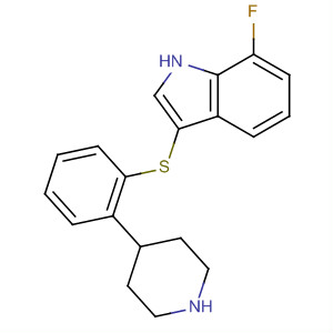 874296-56-7  1H-Indole, 7-fluoro-3-[[2-(4-piperidinyl)phenyl]thio]-