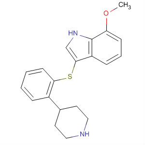 874296-67-0  1H-Indole, 7-methoxy-3-[[2-(4-piperidinyl)phenyl]thio]-