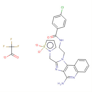 874328-64-0  Benzamide,N-[2-[4-amino-2-[(1,1-dioxido-2-isothiazolidinyl)methyl]-1H-imidazo[4,5-c]quinolin-1-yl]ethyl]-4-chloro-, trifluoroacetate