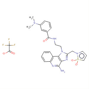 874328-70-8  Benzamide,N-[2-[4-amino-2-[(1,1-dioxido-2-isothiazolidinyl)methyl]-1H-imidazo[4,5-c]quinolin-1-yl]ethyl]-3-(dimethylamino)-, trifluoroacetate
