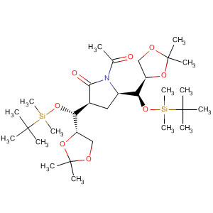 874343-15-4  2-Pyrrolidinone,1-acetyl-3-[(R)-[(4S)-2,2-dimethyl-1,3-dioxolan-4-yl][[(1,1-dimethylethyl)dimethylsilyl]oxy]methyl]-5-[(S)-[(4R)-2,2-dimethyl-1,3-dioxolan-4-yl][[(1,1-dimethylethyl)dimethylsilyl]oxy]methyl]-, (3S,5R)-