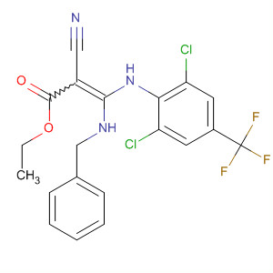 874349-64-1  2-Propenoic acid,2-cyano-3-[[2,6-dichloro-4-(trifluoromethyl)phenyl]amino]-3-[(phenylmethyl)amino]-, ethyl ester