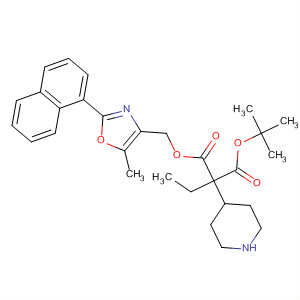 874366-58-2  4-Piperidineacetic acid,a-ethyl-1-[[[5-methyl-2-(1-naphthalenyl)-4-oxazolyl]methoxy]carbonyl]-,1,1-dimethylethyl ester