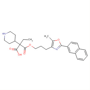 874366-65-1  4-Piperidineacetic acid,a-ethyl-1-[[3-[5-methyl-2-(2-naphthalenyl)-4-oxazolyl]propoxy]carbonyl]-