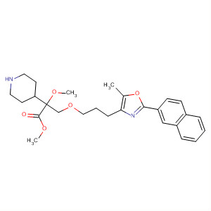 874367-31-4  4-Piperidineacetic acid,a-methoxy-1-[[3-[5-methyl-2-(2-naphthalenyl)-4-oxazolyl]propoxy]carbonyl]-, methyl ester