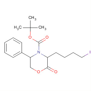 874368-12-4  4-Morpholinecarboxylic acid, 3-(4-iodobutyl)-2-oxo-5-phenyl-,1,1-dimethylethyl ester, (3R,5R)- 874368-12-4  4-Morpholinecarboxylic acid, 3-(4-iodobutyl)-2-oxo-5-phenyl-,1,1-dimethylethyl ester, (3R,5R)-