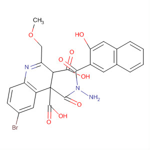 874373-77-0  3,4-Quinolinedicarboxylic acid, 6-bromo-2-(methoxymethyl)-,4-[2-[(3-hydroxy-2-naphthalenyl)carbonyl]hydrazide]