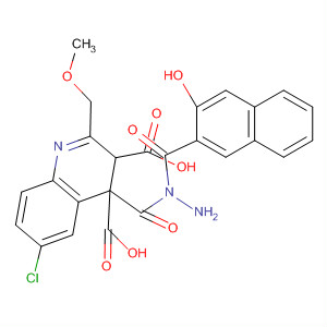 874373-78-1  3,4-Quinolinedicarboxylic acid, 6-chloro-2-(methoxymethyl)-,4-[2-[(3-hydroxy-2-naphthalenyl)carbonyl]hydrazide]