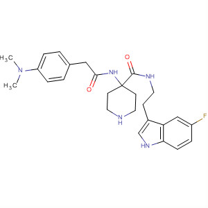 874374-33-1  4-Piperidinecarboxamide,4-[[[4-(dimethylamino)phenyl]acetyl]amino]-N-[2-(5-fluoro-1H-indol-3-yl)ethyl]-
