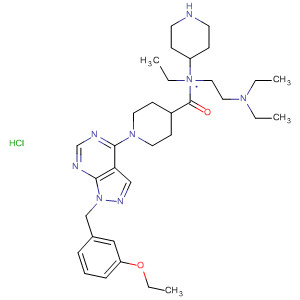 874380-69-5  4-Piperidinamine,N-[2-(diethylamino)ethyl]-1-[[1-[1-[(3-ethoxyphenyl)methyl]-1H-pyrazolo[3,4-d]pyrimidin-4-yl]-4-piperidinyl]carbonyl]-N-ethyl-, hydrochloride