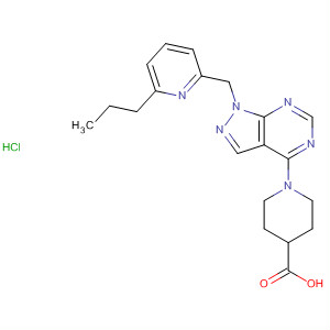 874382-98-6  4-Piperidinecarboxylic acid,1-[1-[(6-propyl-2-pyridinyl)methyl]-1H-pyrazolo[3,4-d]pyrimidin-4-yl]-,hydrochloride