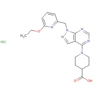 874383-00-3  4-Piperidinecarboxylic acid,1-[1-[(6-ethoxy-2-pyridinyl)methyl]-1H-pyrazolo[3,4-d]pyrimidin-4-yl]-,hydrochloride