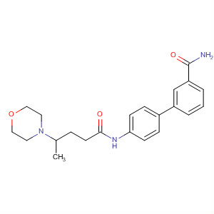 874450-46-1  4-Morpholinepentanamide, N-[3'-(aminocarbonyl)[1,1'-biphenyl]-4-yl]-