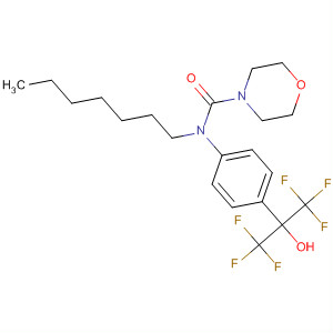 874479-89-7  4-Morpholinecarboxamide,N-heptyl-N-[4-[2,2,2-trifluoro-1-hydroxy-1-(trifluoromethyl)ethyl]phenyl]-