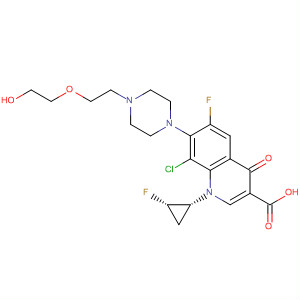874482-25-4  3-Quinolinecarboxylic acid,8-chloro-6-fluoro-1-[(1R,2S)-2-fluorocyclopropyl]-1,4-dihydro-7-[4-[2-(2-hydroxyethoxy)ethyl]-1-piperazinyl]-4-oxo-