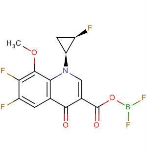 874482-71-0  4(1H)-Quinolinone,3-[[(difluoroboryl)oxy]carbonyl]-6,7-difluoro-1-[(1S,2R)-2-fluorocyclopropyl]-8-methoxy-