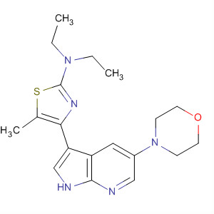 873311-70-7  2-Thiazolamine,N,N-diethyl-5-methyl-4-[5-(4-morpholinyl)-1H-pyrrolo[2,3-b]pyridin-3-yl]-