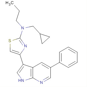 873311-79-6  2-Thiazolamine,N-(cyclopropylmethyl)-4-(5-phenyl-1H-pyrrolo[2,3-b]pyridin-3-yl)-N-propyl-