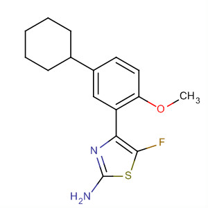 873315-05-0  2-Thiazolamine, 4-(5-cyclohexyl-2-methoxyphenyl)-5-fluoro-