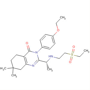 873333-95-0  4(3H)-Quinazolinone,3-(4-ethoxyphenyl)-2-[(1R)-1-[[2-(ethylsulfonyl)ethyl]amino]ethyl]-5,6,7,8-tetrahydro-7,7-dimethyl-