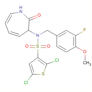 873372-46-4  3-Thiophenesulfonamide,2,5-dichloro-N-[(3-fluoro-4-methoxyphenyl)methyl]-N-(hexahydro-2-oxo-1H-azepin-3-yl)-