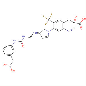 873434-55-0  2-Quinoxalinecarboxylic acid,7-[4-[[[[[3-(carboxymethyl)phenyl]amino]carbonyl]amino]methyl]-1H-imidazol-1-yl]-3,4-dihydro-3-oxo-6-(trifluoromethyl)-