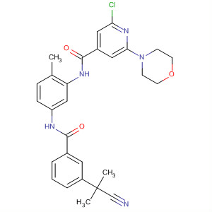 873449-24-2  4-Pyridinecarboxamide,2-chloro-N-[5-[[3-(1-cyano-1-methylethyl)benzoyl]amino]-2-methylphenyl]-6-(4-morpholinyl)-