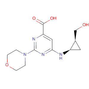 873450-24-9  4-Pyrimidinecarboxylic acid,6-[[(1R,2S)-2-(hydroxymethyl)cyclopropyl]amino]-2-(4-morpholinyl)-