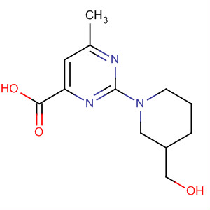 873450-31-8  4-Pyrimidinecarboxylic acid,2-[3-(hydroxymethyl)-1-piperidinyl]-6-methyl-