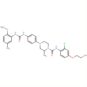 873455-19-7  1-Piperazinecarboxamide,N-[2-chloro-4-(2-hydroxyethoxy)phenyl]-4-[4-[[[(2-methoxy-5-methylphenyl)amino]carbonyl]amino]phenyl]-2-methyl-