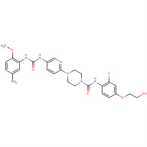 873455-75-5  1-Piperazinecarboxamide,N-[2-chloro-4-(2-hydroxyethoxy)phenyl]-4-[5-[[[(2-methoxy-5-methylphenyl)amino]carbonyl]amino]-2-pyridinyl]-