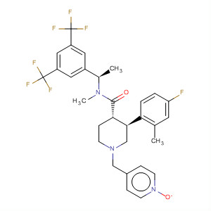 873461-36-0  4-Piperidinecarboxamide,N-[(1R)-1-[3,5-bis(trifluoromethyl)phenyl]ethyl]-3-(4-fluoro-2-methylphenyl)-N-methyl-1-[(1-oxido-4-pyridinyl)methyl]-, (3S,4S)-