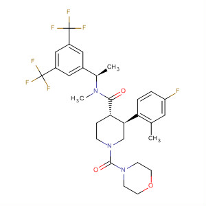 873461-87-1  4-Piperidinecarboxamide,N-[(1R)-1-[3,5-bis(trifluoromethyl)phenyl]ethyl]-3-(4-fluoro-2-methylphenyl)-N-methyl-1-(4-morpholinylcarbonyl)-, (3S,4S)-