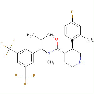 873462-33-0  4-Piperidinecarboxamide,N-[(1S)-1-[3,5-bis(trifluoromethyl)phenyl]-2-methylpropyl]-3-(4-fluoro-2-methylphenyl)-N-methyl-, (3S,4S)-