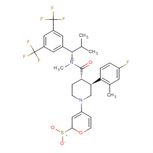 873462-47-6  4-Piperidinecarboxamide,N-[(1S)-1-[3,5-bis(trifluoromethyl)phenyl]-2-methylpropyl]-3-(4-fluoro-2-methylphenyl)-N-methyl-1-(tetrahydro-1,1-dioxido-2H-thiopyran-4-yl)-,(3S,4S)-
