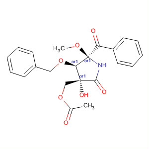 873464-99-4  2-Pyrrolidinone,3-[(acetyloxy)methyl]-5-benzoyl-3-hydroxy-5-methoxy-4-(phenylmethoxy)-, (3R,4R,5S)-rel-