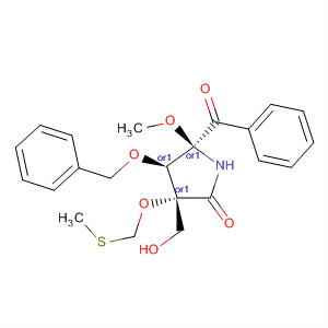873465-01-1  2-Pyrrolidinone,5-benzoyl-3-(hydroxymethyl)-5-methoxy-3-[(methylthio)methoxy]-4-(phenylmethoxy)-, (3R,4R,5S)-rel-