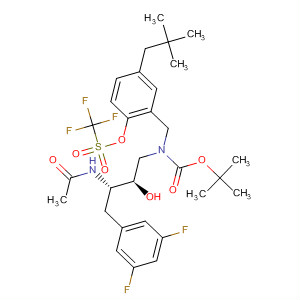 873658-19-6  Methanesulfonic acid, trifluoro-,2-[[[(2R,3S)-3-(acetylamino)-4-(3,5-difluorophenyl)-2-hydroxybutyl][(1,1-dimethylethoxy)carbonyl]amino]methyl]-4-(2,2-dimethylpropyl)phenylester