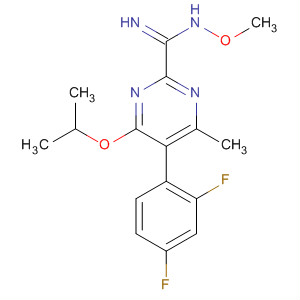873682-72-5  2-Pyrimidinecarboximidamide,5-(2,4-difluorophenyl)-N-methoxy-4-methyl-6-(1-methylethoxy)-